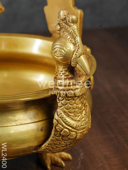 Brass Peacock Urli  - WL2400