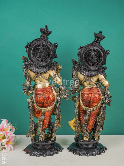 Brass Radha Krishna Figurines (Set of 2) - WL4366