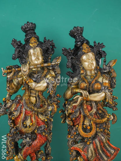 Brass Radha Krishna Figurines (Set of 2) - WL4366