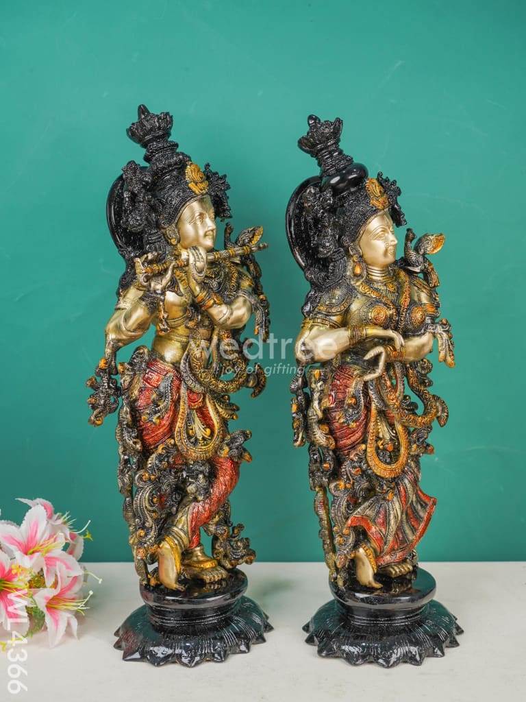 Brass Radha Krishna Figurines (Set of 2) - WL4366