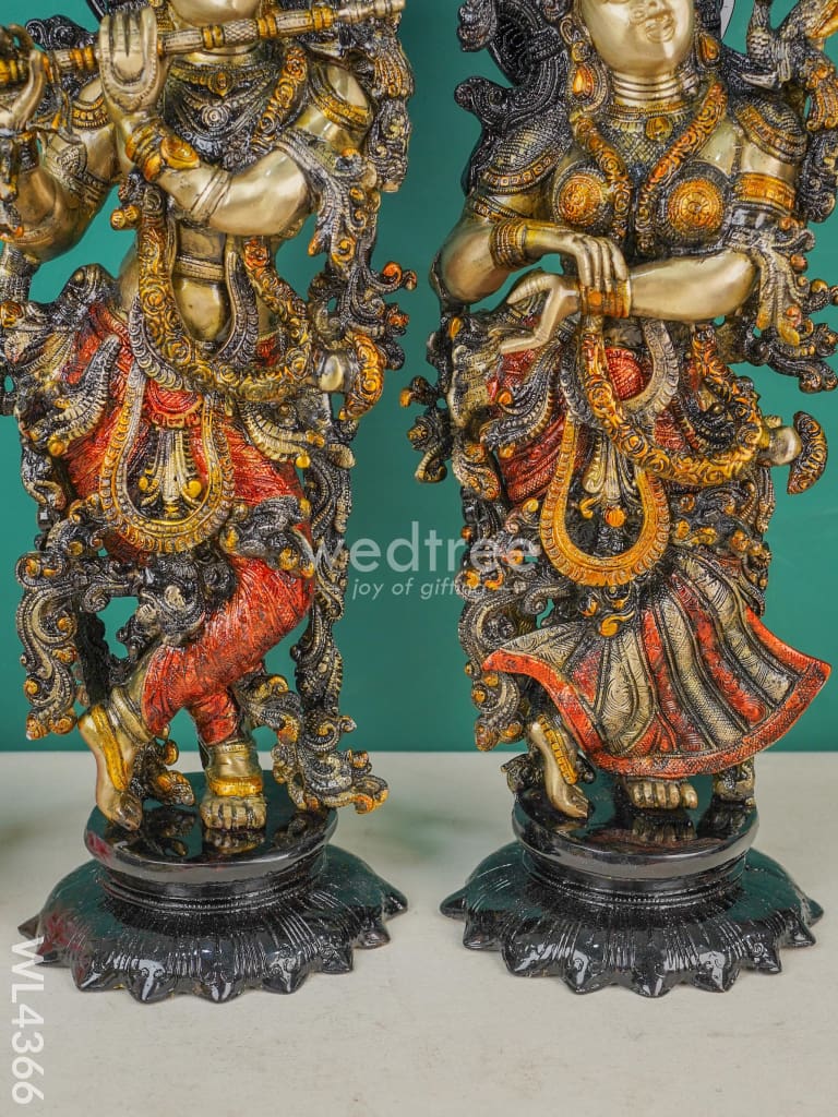 Brass Radha Krishna Figurines (Set of 2) - WL4366