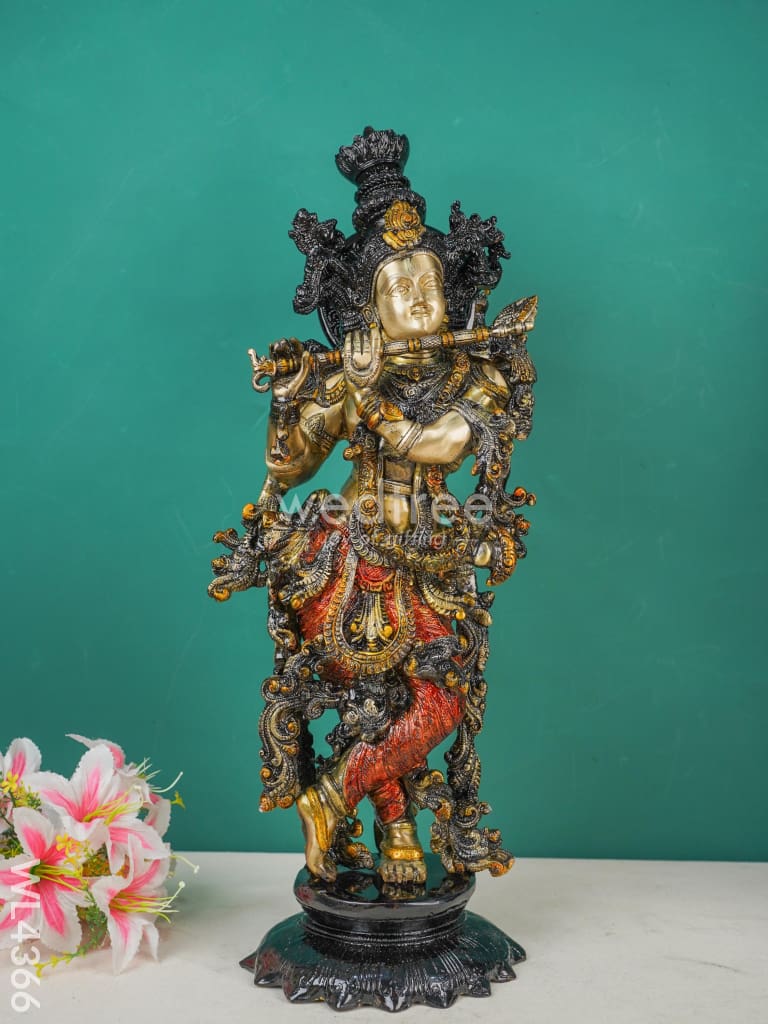Brass Radha Krishna Figurines (Set of 2) - WL4366