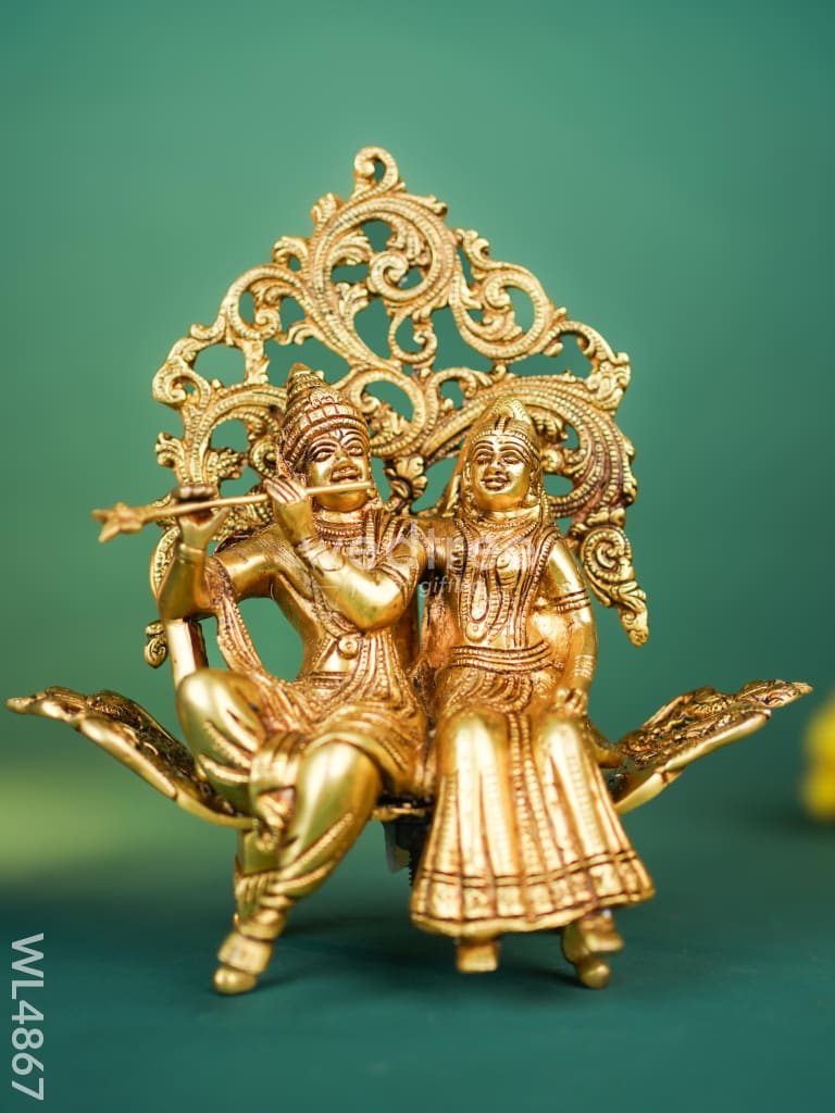 Brass Radha Krishna Idol - 10 inch - WL4867