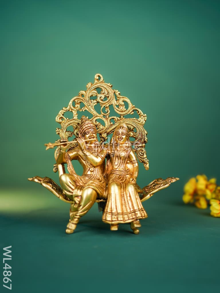 Brass Radha Krishna Idol - 10 inch - WL4867