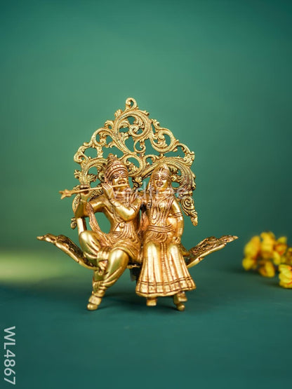 Brass Radha Krishna Idol - 10 inch - WL4867