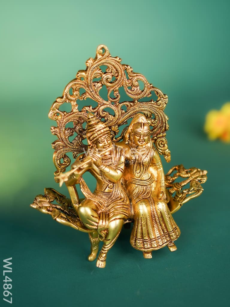 Brass Radha Krishna Idol - 10 inch - WL4867
