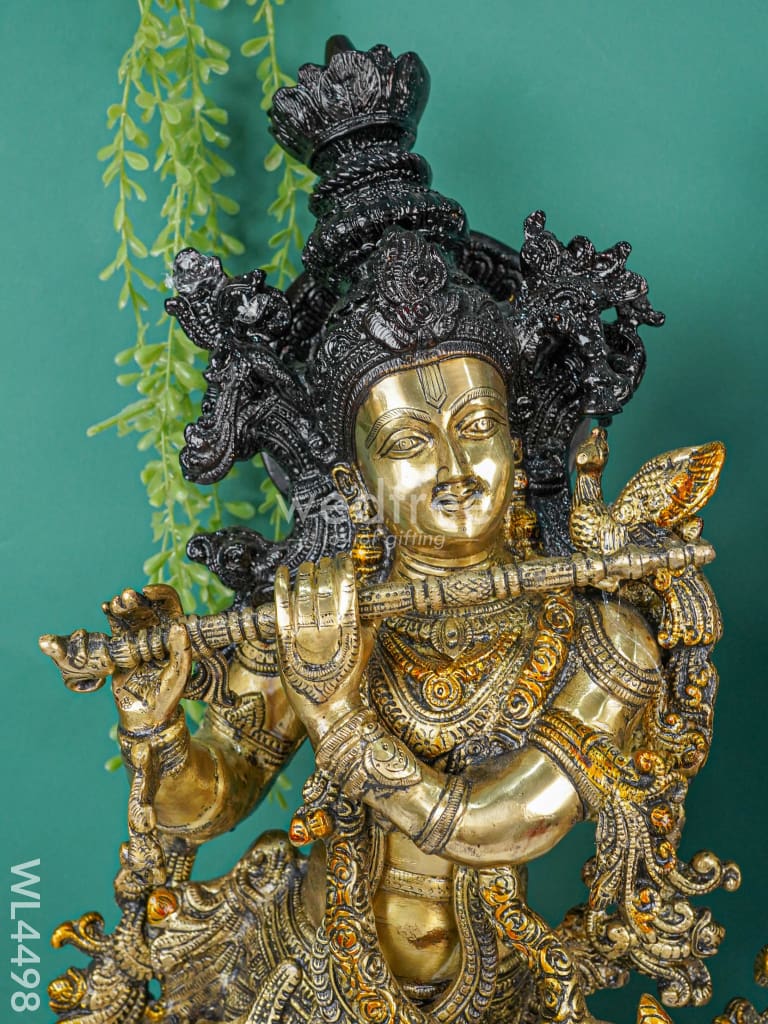 Brass Radha Krishna Idol - Set of 2 - WL4498