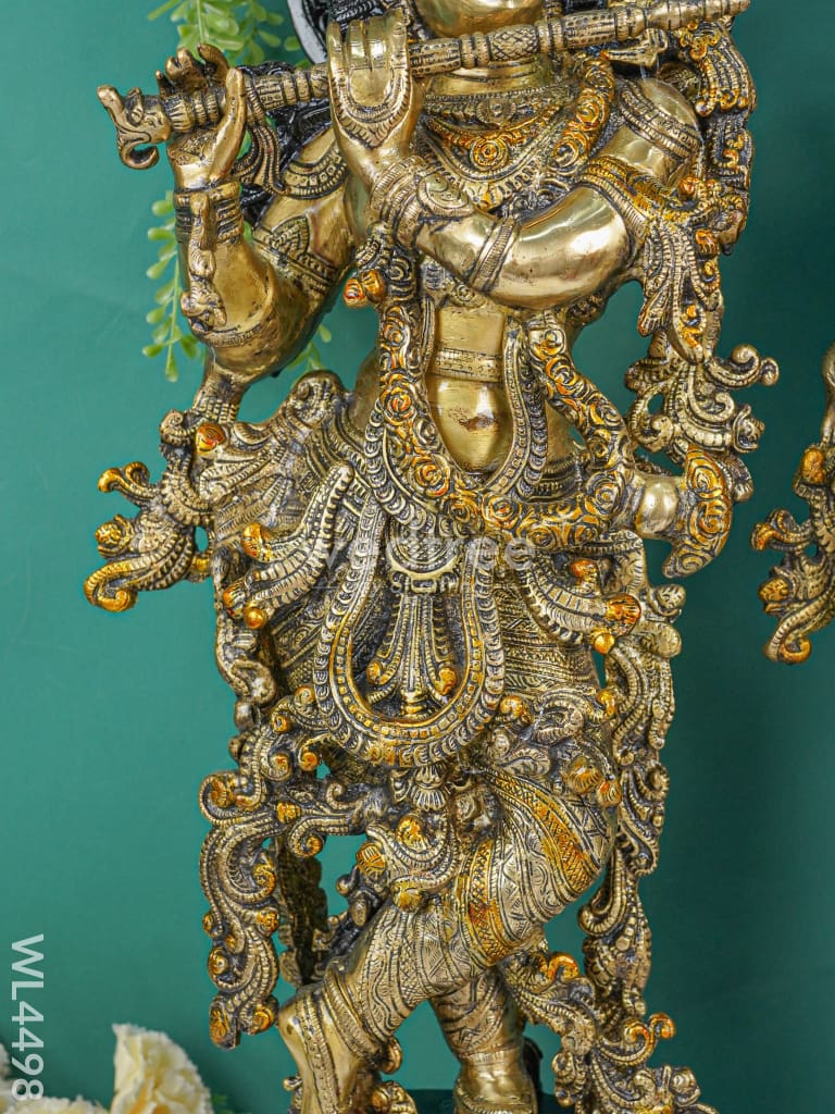 Brass Radha Krishna Idol - Set of 2 - WL4498