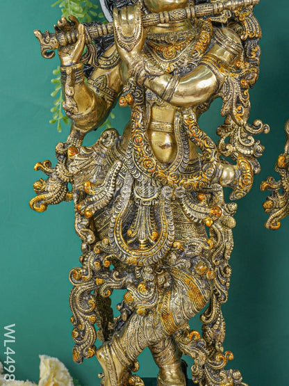Brass Radha Krishna Idol - Set of 2 - WL4498