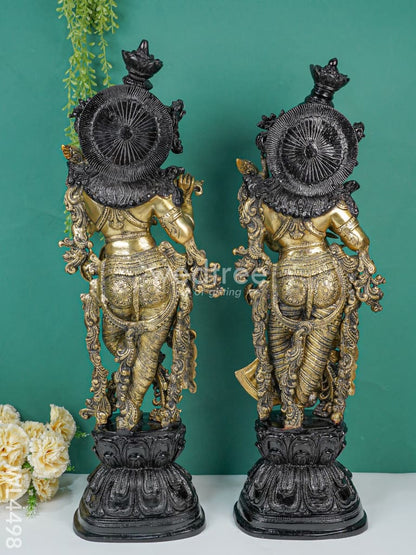 Brass Radha Krishna Idol - Set of 2 - WL4498