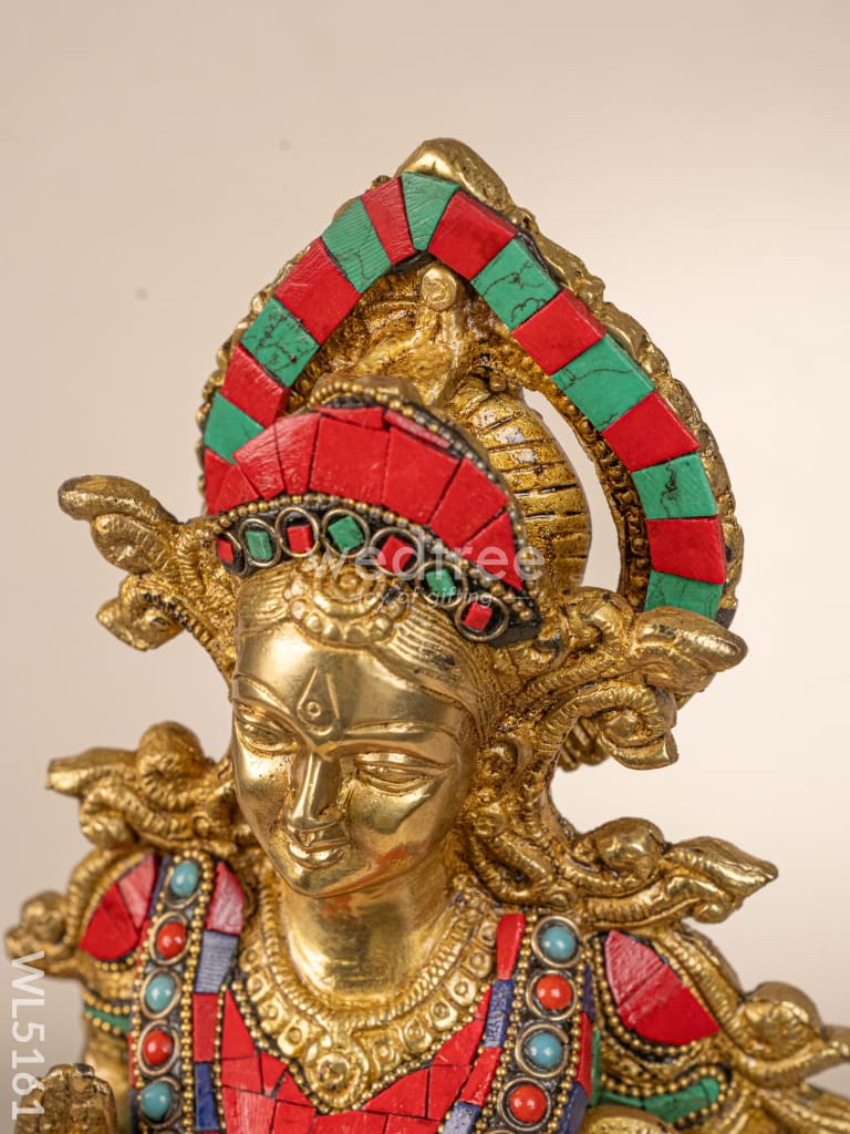 Brass Radha-Krishna Idol with Stone Work  - 18 inch - WL5161