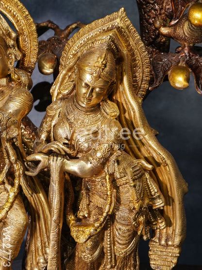 Brass Radha-Krishna with Tree - WL2773