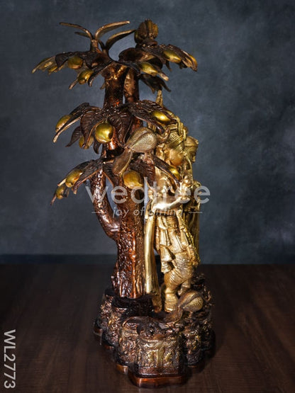 Brass Radha-Krishna with Tree - WL2773