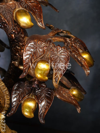 Brass Radha-Krishna with Tree - WL2773