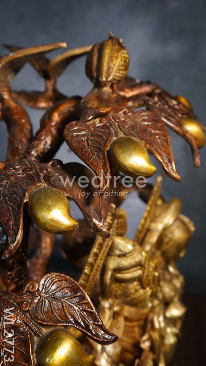 Brass Radha-Krishna with Tree - WL2773