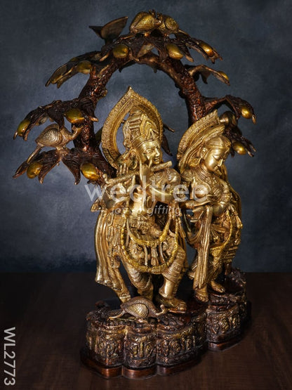 Brass Radha-Krishna with Tree - WL2773