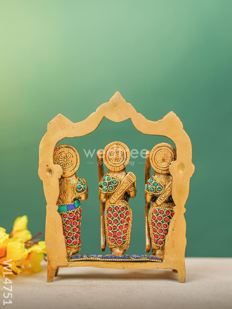 Brass Ram Darbar Idol with Stone Work - 7 inch - WL4751