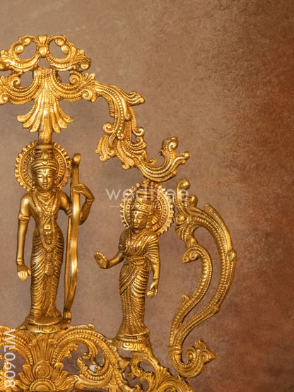 Brass Ram Darbar Urli - Brown Antique Finish - WL0608