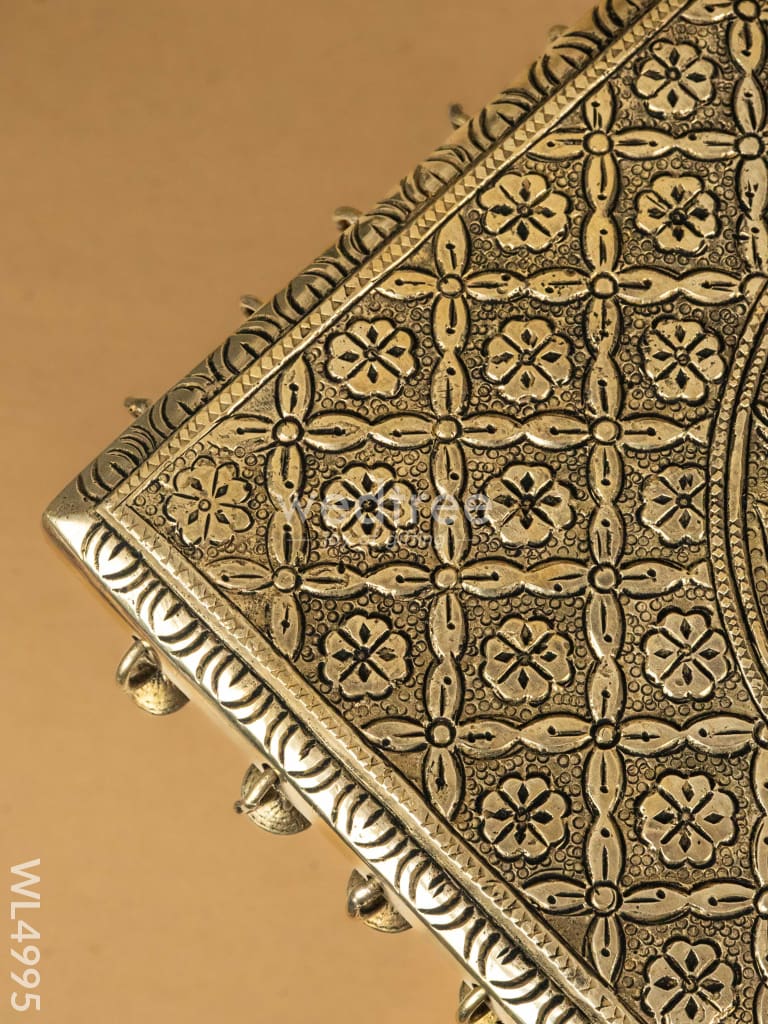 Brass Rectangular Chowki - 11 inch - WL4995