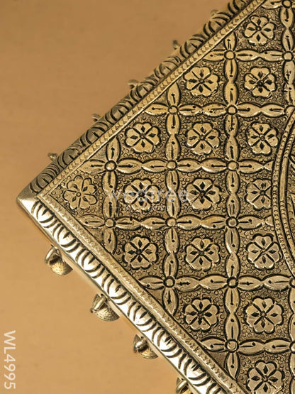 Brass Rectangular Chowki - 11 inch - WL4995