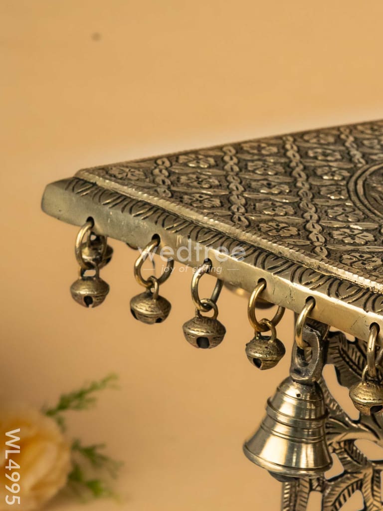 Brass Rectangular Chowki - 11 inch - WL4995