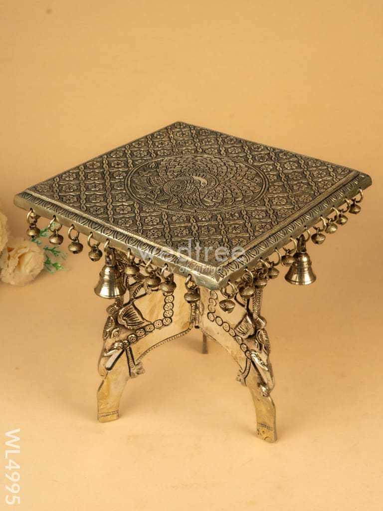 Brass Rectangular Chowki - 11 inch - WL4995