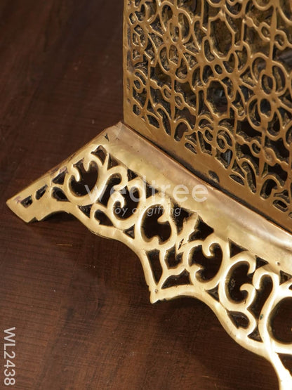 Brass Rectangular Chowki with Bells - WL2438