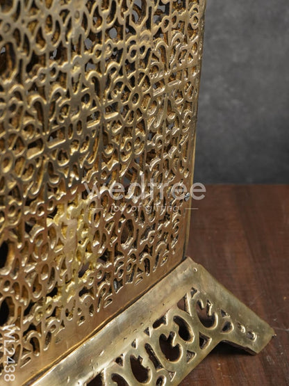 Brass Rectangular Chowki with Bells - WL2438