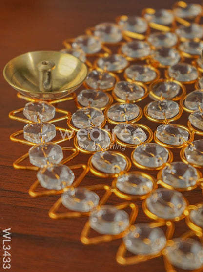 Brass - Round Crystal 5 Diya - Big - WL3433