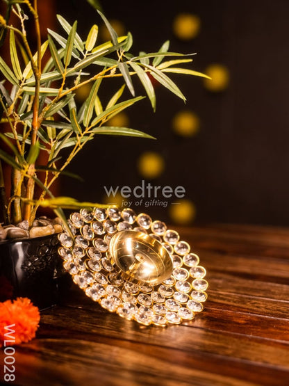 Brass - Round Crystal Deep - 6.2 Inch - WL0028