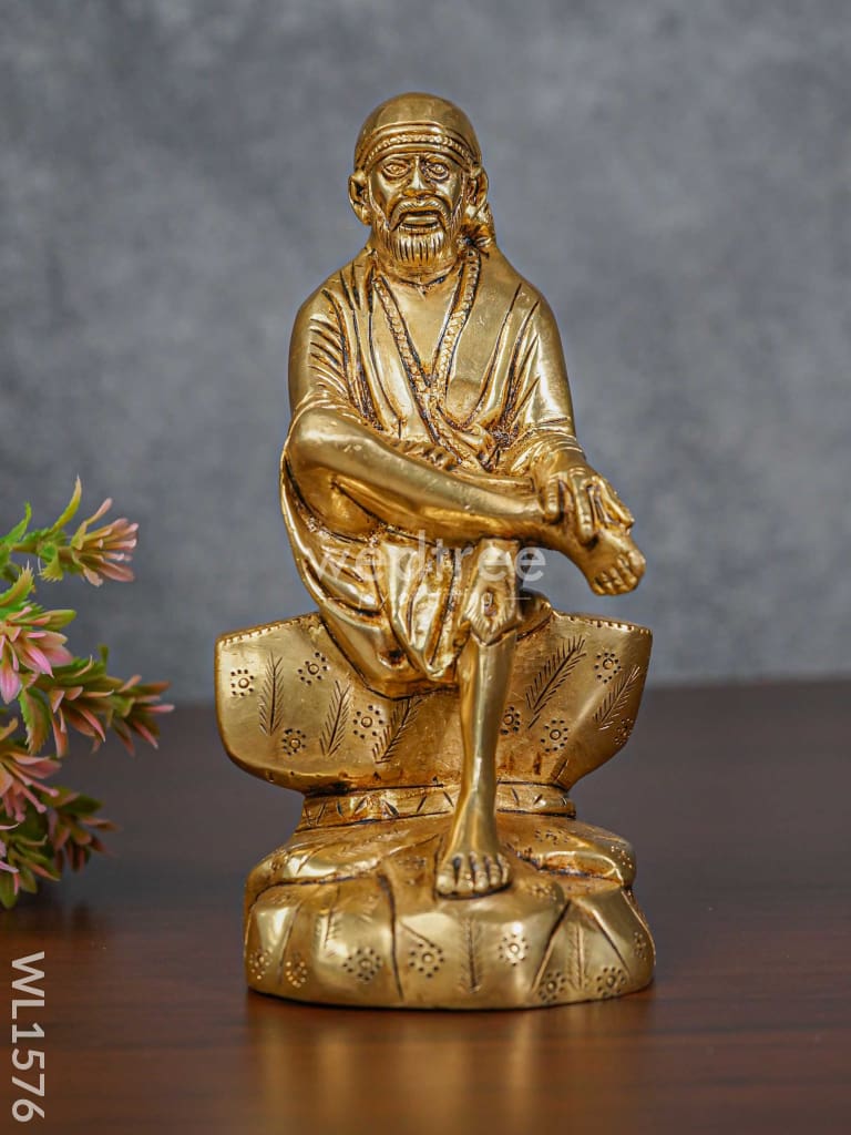 Brass Sai Baba Idol - Brown Antique Finish - WL1576