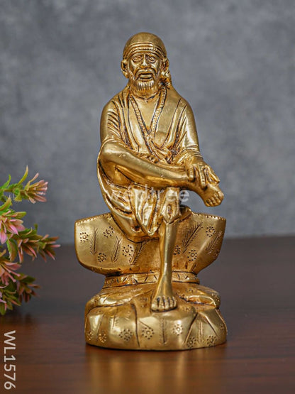 Brass Sai Baba Idol - Brown Antique Finish - WL1576