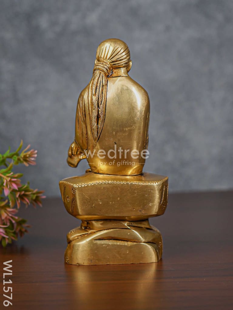 Brass Sai Baba Idol - Brown Antique Finish - WL1576