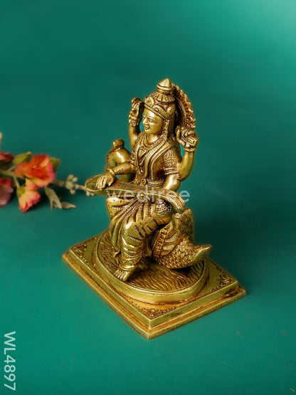 Brass Saraswathi Idol - 7 inch - WL4897