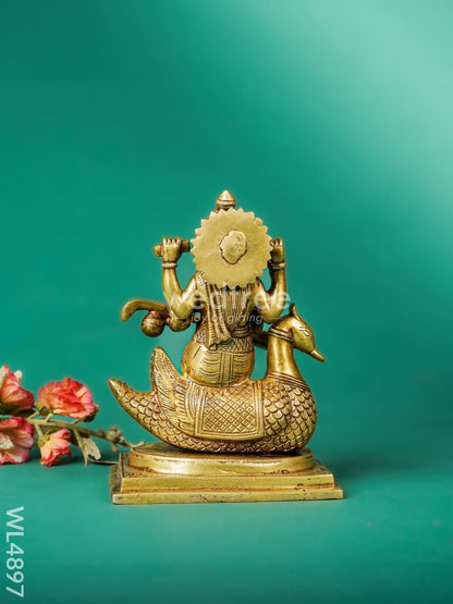 Brass Saraswathi Idol - 7 inch - WL4897