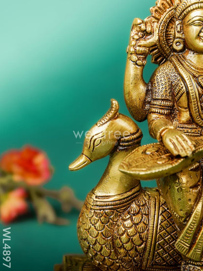 Brass Saraswathi Idol - 7 inch - WL4897