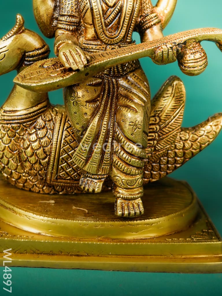 Brass Saraswathi Idol - 7 inch - WL4897