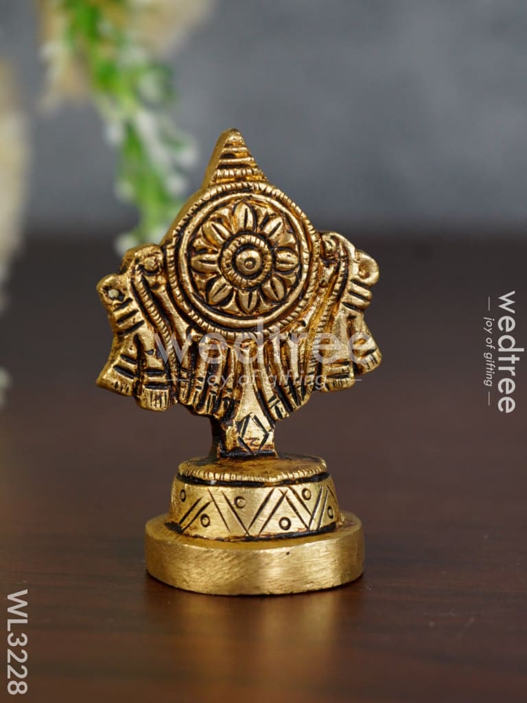 Brass Shank Chakra Naama Figurines - Set of 3 - WL3228