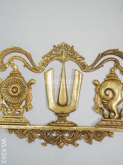 Brass Shank Chakra Naama Wall Hanging  - WL4363