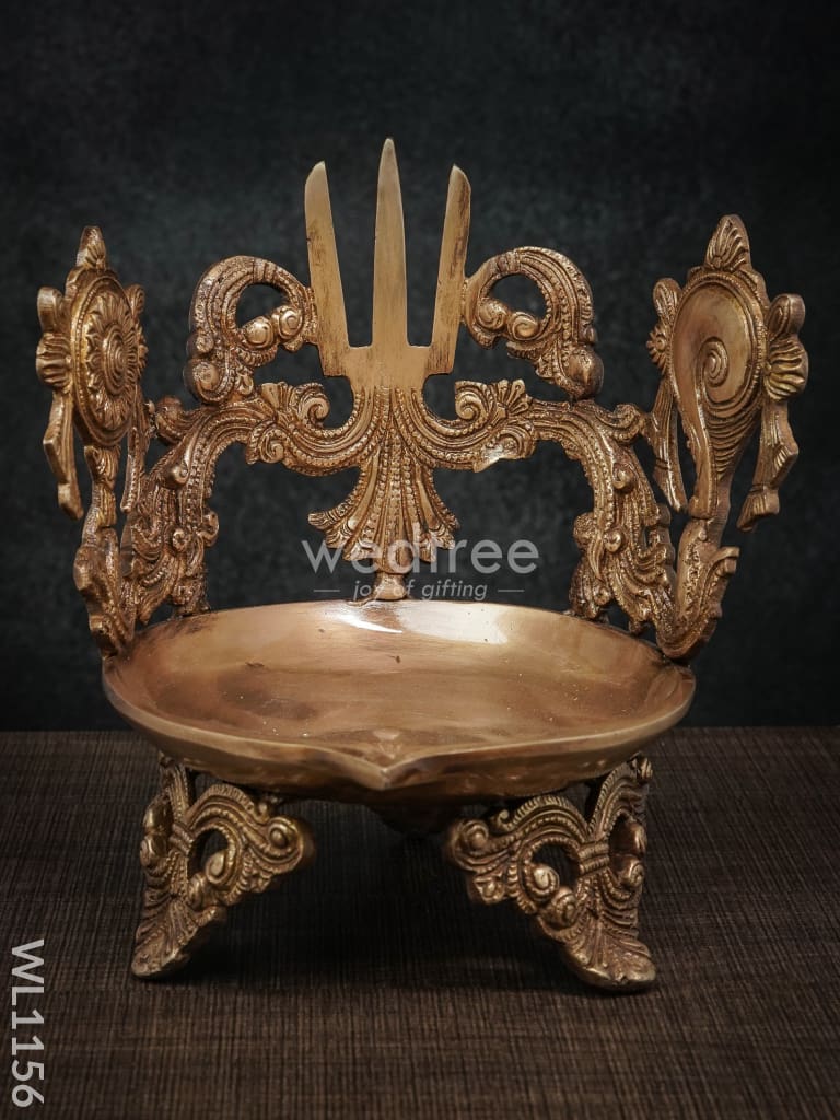 Brass Shank-Chakra-Nama Diya - WL1156