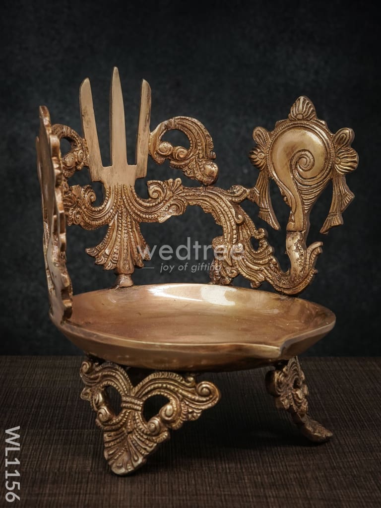 Brass Shank-Chakra-Nama Diya - WL1156