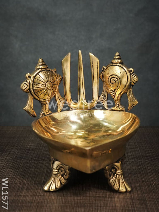 Brass Shank-Chakra-Nama Diya - WL1577