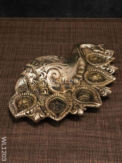 Brass Shank Shaped Diya - WL1203