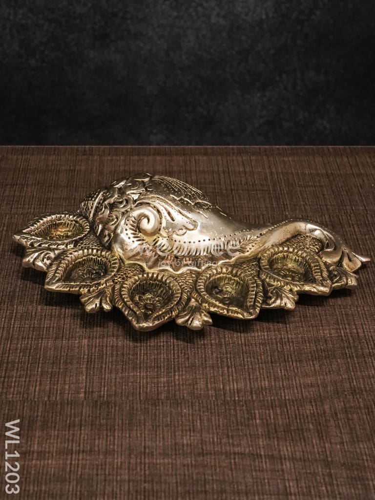 Brass Shank Shaped Diya - WL1203