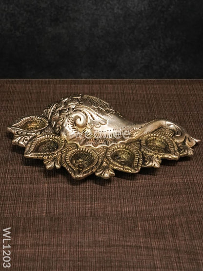 Brass Shank Shaped Diya - WL1203