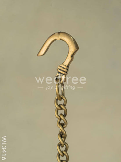 Brass Shanku Chakra Hanging Diya - Set of 2 - WL3416