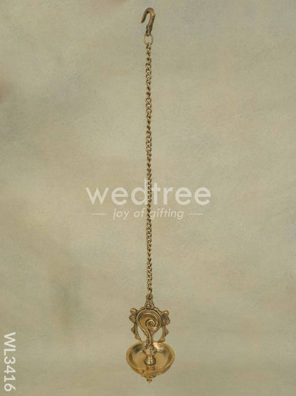 Brass Shanku Chakra Hanging Diya - Set of 2 - WL3416