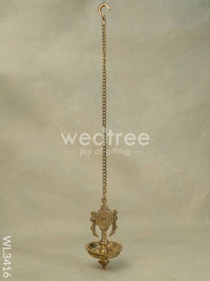 Brass Shanku Chakra Hanging Diya - Set of 2 - WL3416