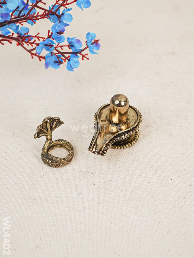 Brass Shivalingam with Snake Idol - WL4402