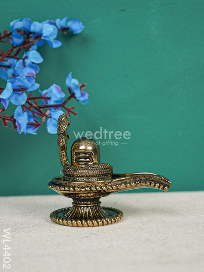 Brass Shivalingam with Snake Idol - WL4402